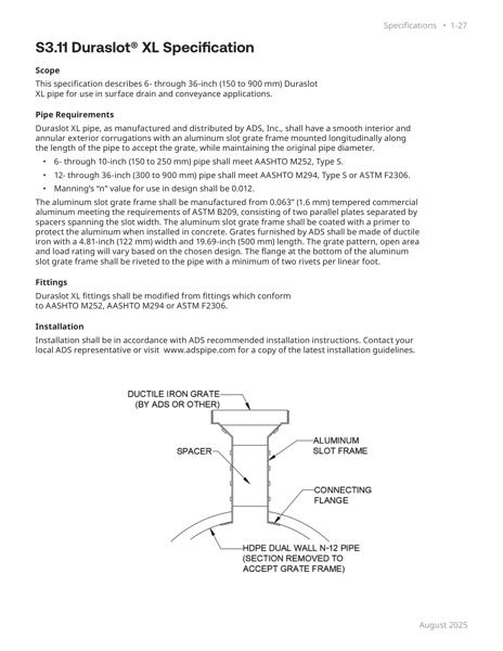 S3.11 Duraslot XL Specification
