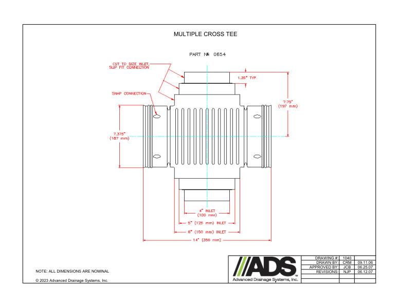 Multiple Cross Tee (HDPE Singlewall Fittings)
