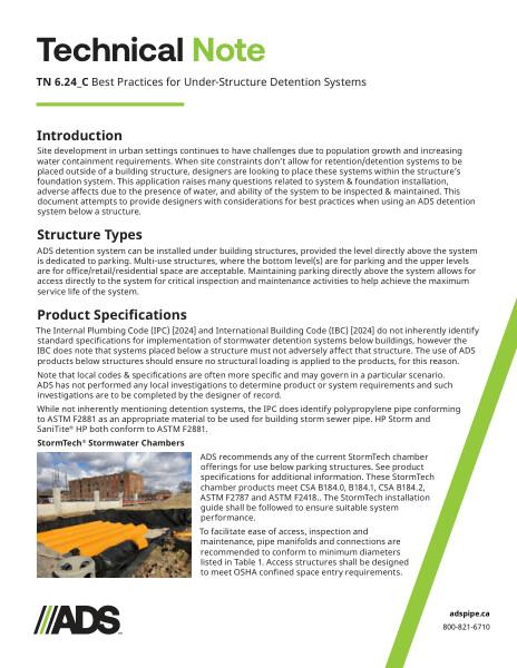 TN 6.24_C Best Practices for Under-Structure Detention Systems