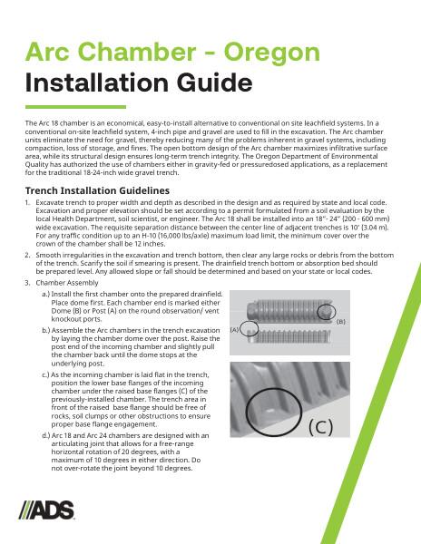 Oregon - Arc 18 Chamber Installation Guide