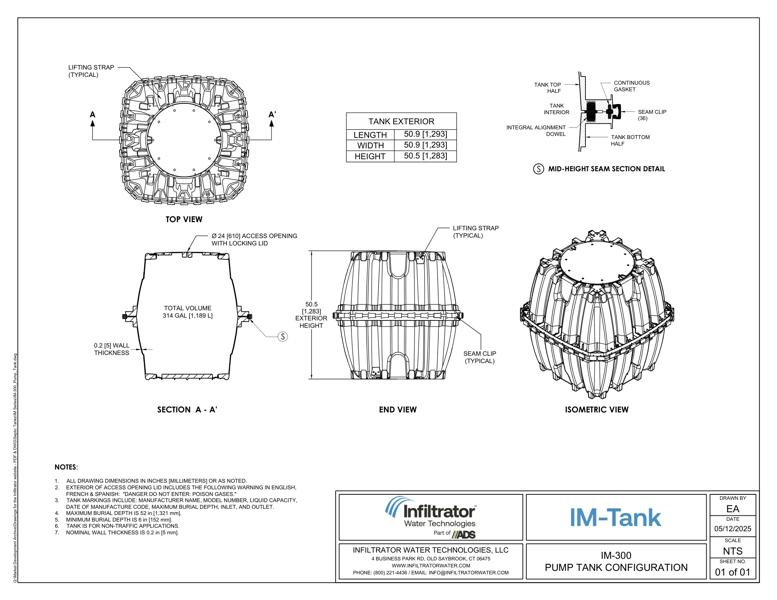 IM-300 Pump Tank Standard Detail