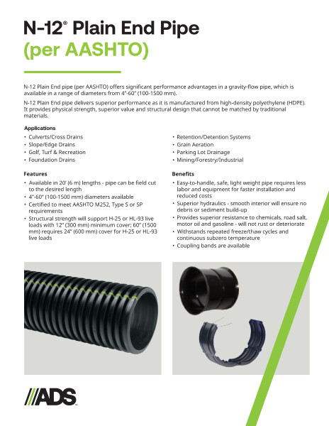 N-12 Plain End (AASHTO) Product Sheet