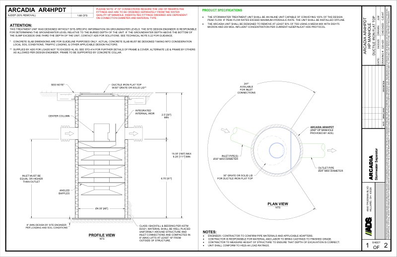 Arcadia 4 HP Manhole DI Flat Top Detail