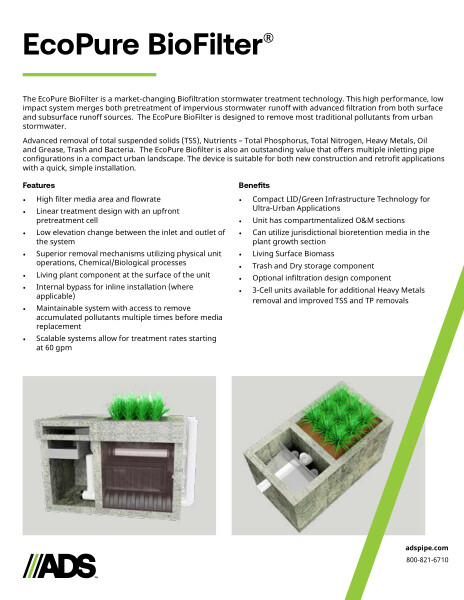 EcoPure BioFilter Product Sheet