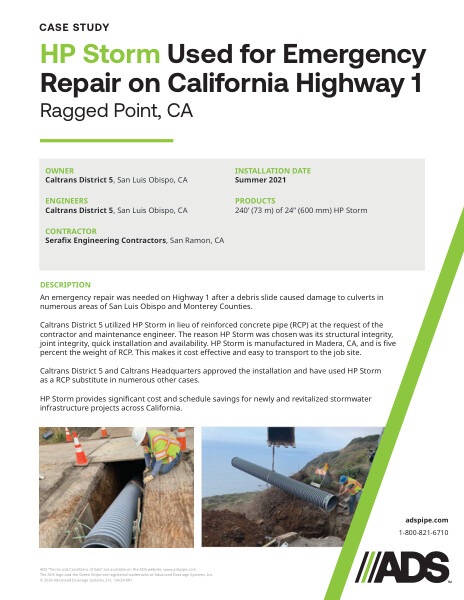 HP Storm Used for Emergency Repair on California Highway 1