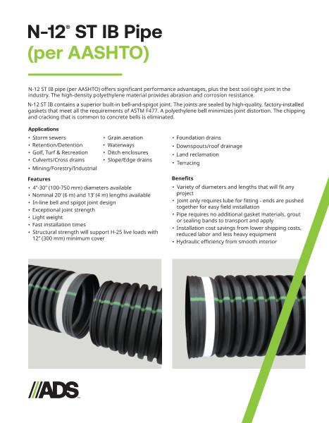 N-12 ST IB (per AASHTO) Product Sheet