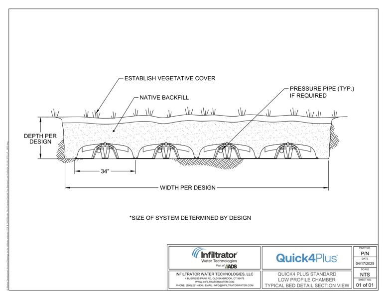 Quick4 Plus Standard Low Profile Bed - Drawing