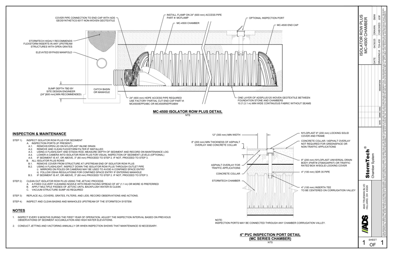 MC-4500 StormTech Isolator Row Plus Profile