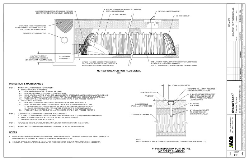 MC-4500 StormTech Isolator Row Plus Profile