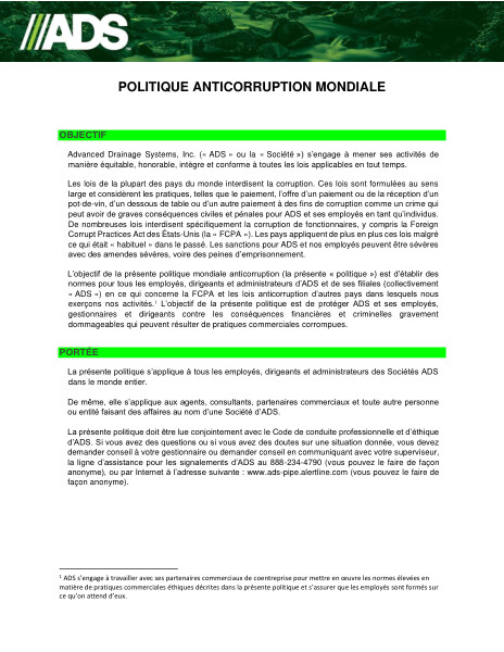 ADS Global Anticorruption Policy (2.7.24) FR-CA