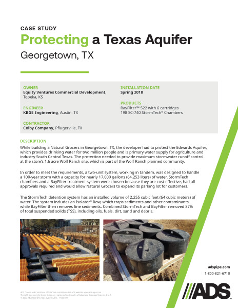 Protecting a Texas Aquifer (Georgetown, TX) Case Study