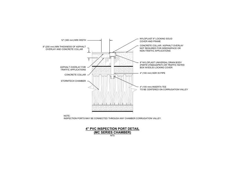MC StormTech Chamber 4" Inspection Port Detail