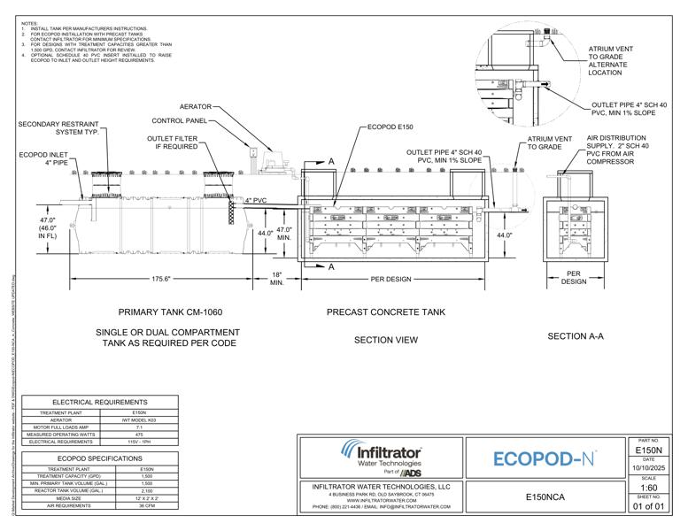 ECOPOD E150-NCA in Concrete - Drawing