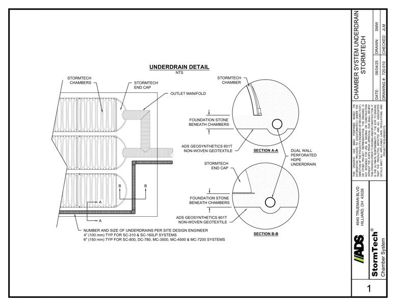 StormTech Underdrain Detail