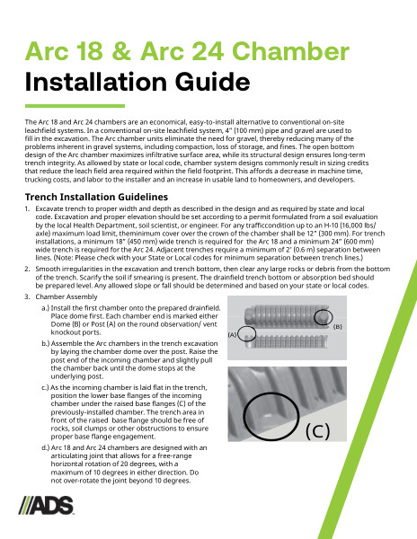 Onsite Leach Arc 18 & Arc 24 Installation Guide 