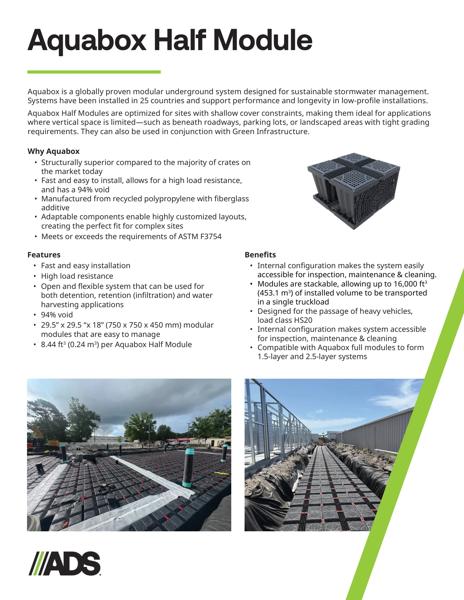 Aquabox Half Module Product Sheet