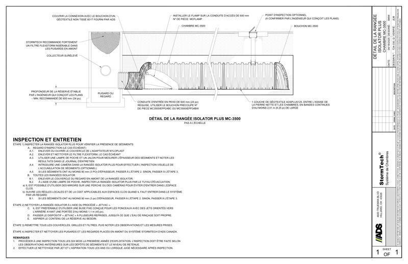 Rangée StormTech&nbsp;MC-3500&nbsp;Isolator