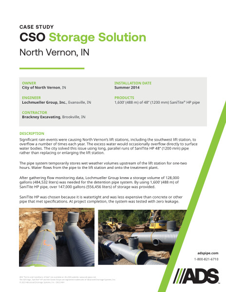 CSO Storage Solution (North Vernon, IN) Case Study