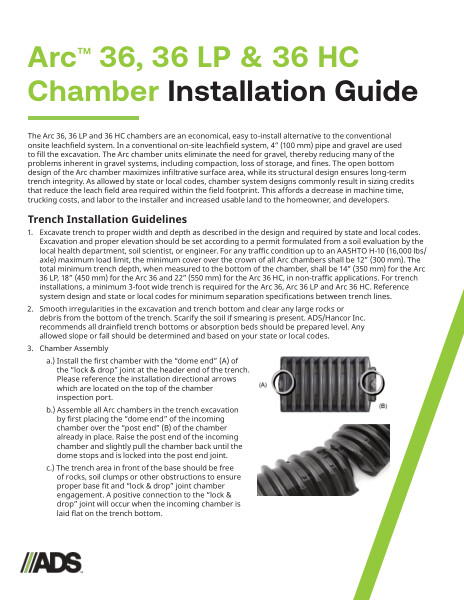 Arc 36, Arc 36 LP, and 36 HC Chamber Installation Guide