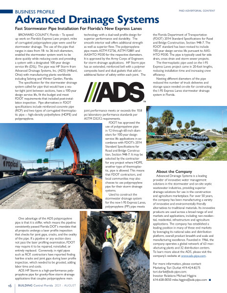 Fast Stormwater Pipe Installation For Florida’s New Express Lanes BCF HP Storm Case Study
