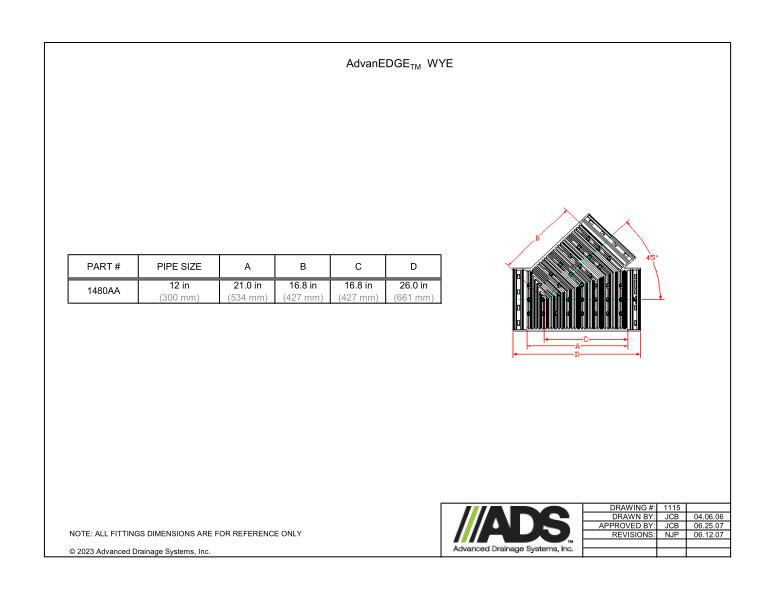 12" AdvanEdge Wye (AdvanEdge Fittings)