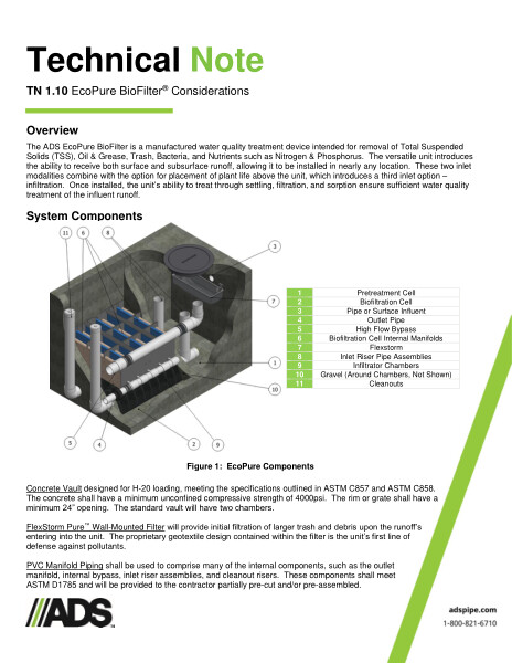 TN 1.10 EcoPure BioFilter Considerations