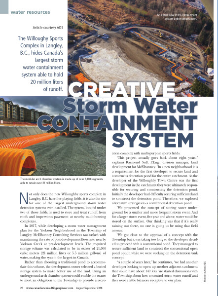 Creative Storm Water CONTAINMENT System - Canadia Consulting Engineer