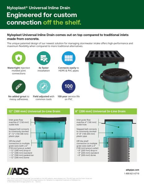 Nyloplast Universal Inline Drain Infographic