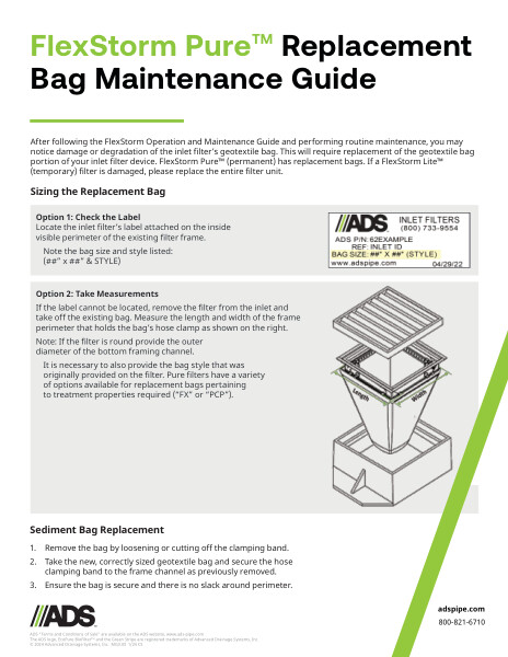FlexStorm Pure Replacement Bag Maintenance Guide