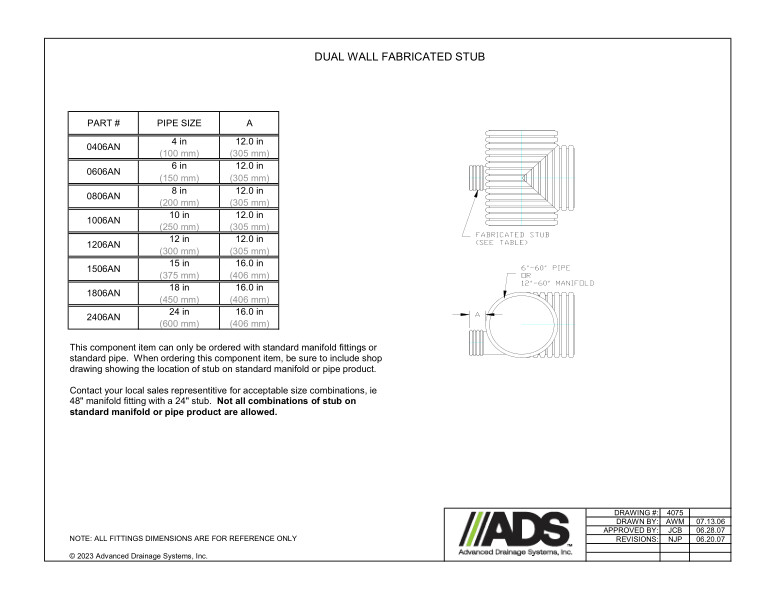 4" - 24" Fabricated Stub Manifolds (HDPE Dual Wall Fabricated Manifolds Fittings)