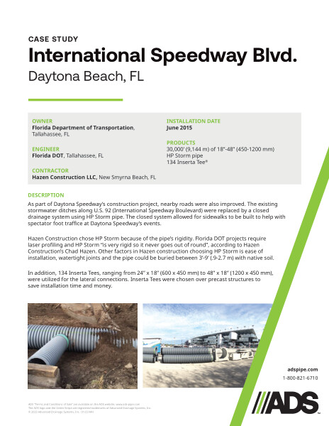 Daytona Beach International Speedway Boulevard Case Study