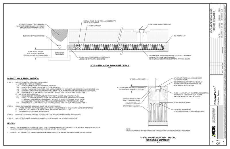 SC-310 StormTech Isolator Row Plus Profile