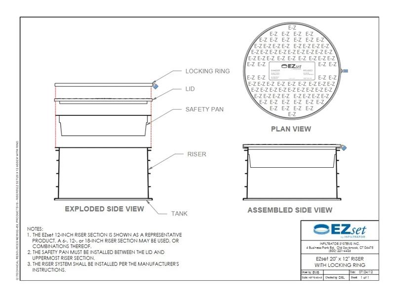 20" x 12" EZset Riser Locking Ring Standard Detail