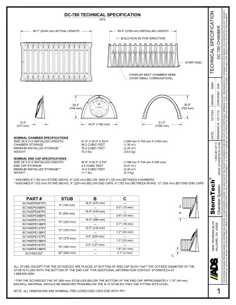 DC-780 StormTech Technical Specification 