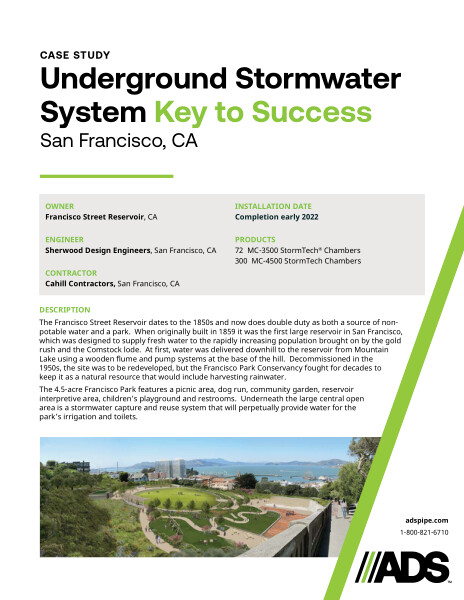 Underground Stormwater System Key to Success (San Francisco, CA) Case Study