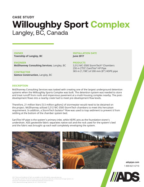 Willoughby Sport Complex Case Study