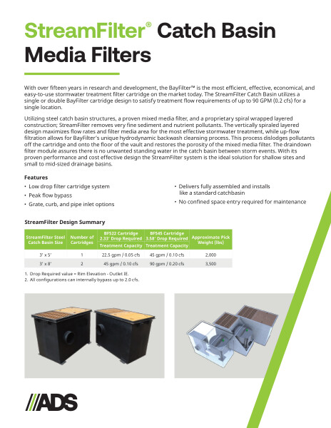 StreamFilter Product Sheet