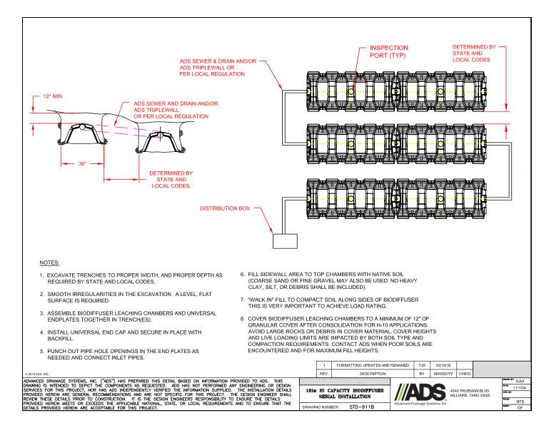 911B 16in Hi Capacity Biodiffuser Serial Installation Detail