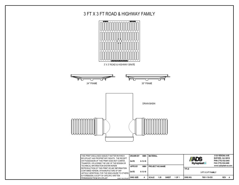 3' x 3' Nyloplast Family Detail