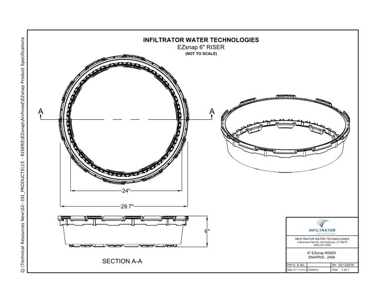 EZsnap Riser 6in Standard Drawing