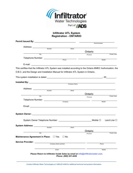 ATL Registration Fillable Form - Ontario