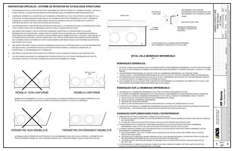 Détail sous la structure des tuyaux