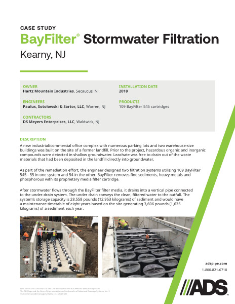 BayFilter Stormwater Filtration (Kearny, NJ) Case Study