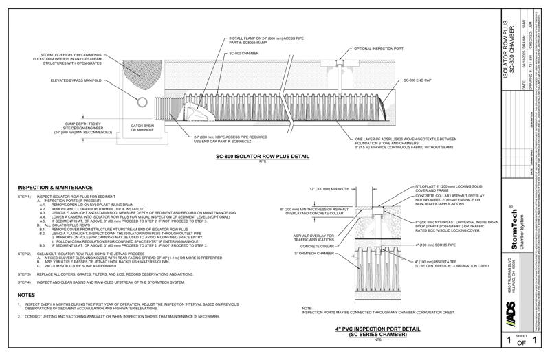 SC-800 StormTech Isolator Row Plus Profile