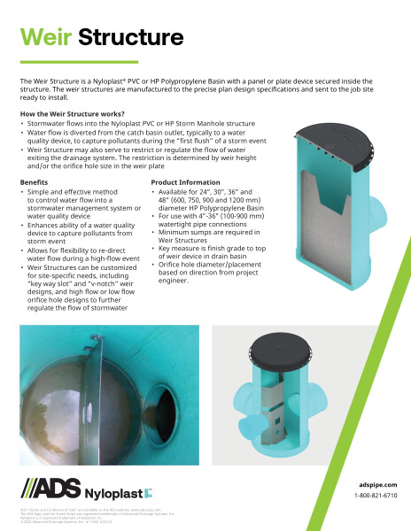 Nyloplast Weir Structure Product Sheet