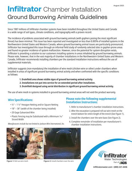 Ground Burrowing Animals Guidelines for Chamber Installations