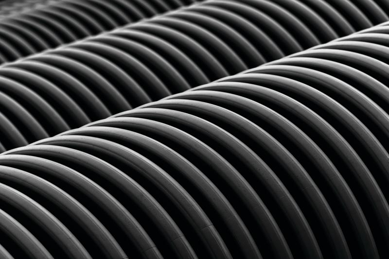 Closeup Corrugated Pipe