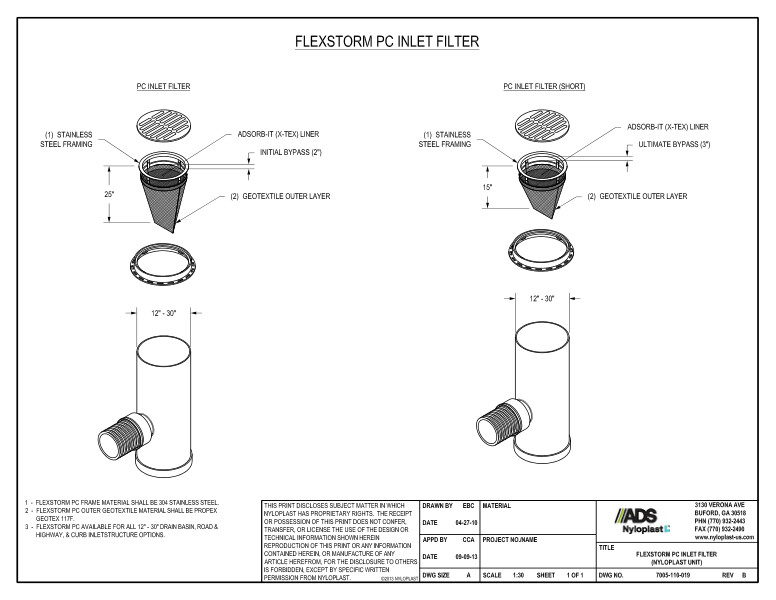 PC Inlet Filter (Nyloplast Unit) Detail