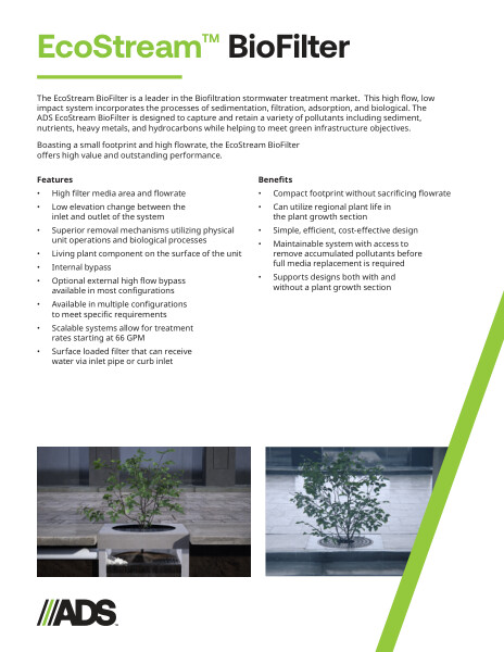 EcoStream BioFilter Product Sheet