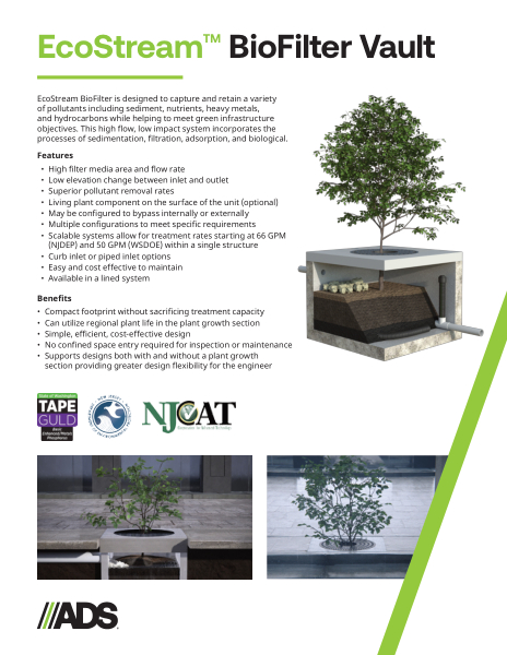 EcoStream BioFilter Vault Product Sheet